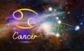 Cancer Zodiac Sign and Constellation, cosmic background