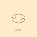 Cancer Zodiac sign Icon in a Minimal Linear Style. Vector Horoscope Symbol for Astrology, Calendar, Tattoo, print Royalty Free Stock Photo