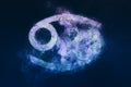 Cancer Zodiac Sign. Night sky background Royalty Free Stock Photo