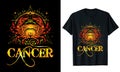 Cancer Zodiac Sign T shirt Design Vector Illustration