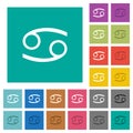 Cancer zodiac symbol square flat multi colored icons