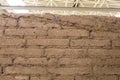 Cancho Roano adobe bricks wall. Zalamea de la Serena, Extremadura, Spain