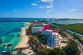 Cancun aerial view Hotel Zone of Mexico