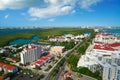 Cancun aerial view Hotel Zone of Mexico Royalty Free Stock Photo