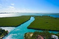 Cancun aerial view of Nichupte Lagoon Royalty Free Stock Photo