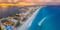 Cancun beach during blue hour