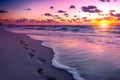 Cancun beach at sunset Royalty Free Stock Photo