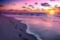 Cancun beach at sunset
