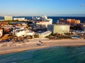 Cancun beach and hotel zone aerial view, Quintana Roo, Mexico Royalty Free Stock Photo