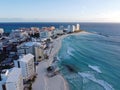 Cancun beach and hotel zone aerial view, Quintana Roo, Mexico Royalty Free Stock Photo