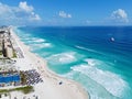 Cancun beach and hotel zone aerial view, Quintana Roo, Mexico Royalty Free Stock Photo