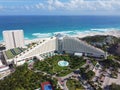 Cancun beach and hotel zone aerial view, Quintana Roo, Mexico Royalty Free Stock Photo