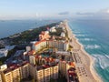 Cancun beach and hotel zone aerial view, Quintana Roo, Mexico Royalty Free Stock Photo