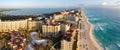 Cancun beach and hotel zone aerial view, Quintana Roo, Mexico Royalty Free Stock Photo