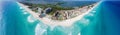 Cancun beach and hotel zone aerial view, Quintana Roo, Mexico Royalty Free Stock Photo