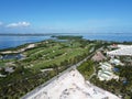 Cancun golf course and lagoon aerial view, Quintana Roo, Mexico Royalty Free Stock Photo