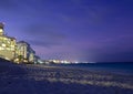 Cancun beach at night