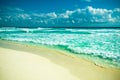 Cancun beach panorama, Mexico Royalty Free Stock Photo