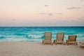 Cancun beach at sunset Royalty Free Stock Photo