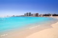 Cancun beach view from turquoise Caribbean