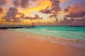 Cancun Caracol beach sunset in Mexico Royalty Free Stock Photo