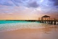 Cancun Caracol beach sunset in Mexico