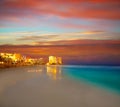 Cancun Forum beach sunset in Mexico Royalty Free Stock Photo