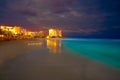 Cancun Forum beach sunset in Mexico Royalty Free Stock Photo