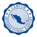 Cancun International Airport stamp.