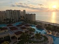 Cancun Mexican Beach and shoreline: Resort and hotel Royalty Free Stock Photo