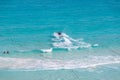 Jetskiing in Caribbean Sea, Cancun beach Royalty Free Stock Photo