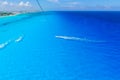 Cancun Mexico from birds eye view Cancun`s beaches - Parasailing