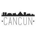 Cancun Mexico. City Skyline. Silhouette City. Design Vector. Famous Monuments.