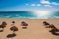 Cancun Mexico Delfines beach tropical in Caribbean Royalty Free Stock Photo