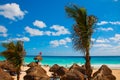 Cancun Mexico Delfines beach tropical in Caribbean Royalty Free Stock Photo