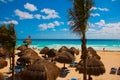 Cancun Mexico Delfines beach tropical in Caribbean Royalty Free Stock Photo