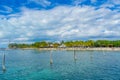 CANCUN, MEXICO - JANUARY 10, 2018: Unidentified people swimming in a beautiful caribbean beach isla mujeres with clean Royalty Free Stock Photo