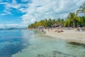 CANCUN, MEXICO - JANUARY 10, 2018: Unidentified people swimming in the shore in a beautiful caribbean beach isla mujeres Royalty Free Stock Photo