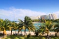 Cancun Mexico Lagoon and Caribbean sea Royalty Free Stock Photo