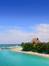 Cancun Mexico Lagoon and Caribbean sea Royalty Free Stock Photo