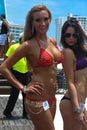 CANCUN, MEXICO - MAY 03: Models pose outside during semi-finals rehearsal IBMS 2014