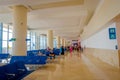 CANCUN, MEXICO - NOVEMBER 12, 2017: Unidentified people waiting in the chairs located at the Interior of Cancun