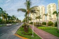 Cancun, Mexico - September 16, 2021: Cancun kukulkan street in Hotel zone. Luxury resort on Riviera Maya, Yucatan Royalty Free Stock Photo