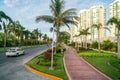 Cancun, Mexico - September 16, 2021: Cancun kukulkan street in Hotel zone. Luxury resort on Riviera Maya, Yucatan Royalty Free Stock Photo