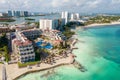 Cancun, Mexico - September 17, 2021: View of beautiful Hotel Fiesta Americana Cancun Villas in the hotel zone of Cancun