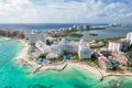Cancun, Mexico - September 17, 2021: View of beautiful Hotel Riu Palace Las Americas in the hotel zone of Cancun