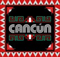 Cancun Mexico style emblem design elements Royalty Free Stock Photo