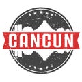 Cancun Mexico Travel Stamp. Icon Skyline City Design Vector Seal Badge Mail. Royalty Free Stock Photo