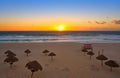 Cancun sunrise at Delfines Beach Mexico