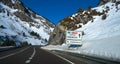 Candanchu road signal in Huesc Pyrenees Spain